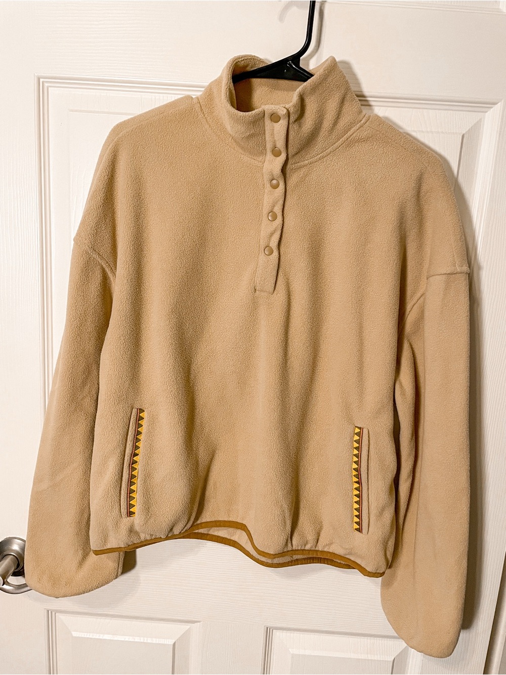 STOIC Chelsea Fleece Snap-Placket Pullover Tan Medium